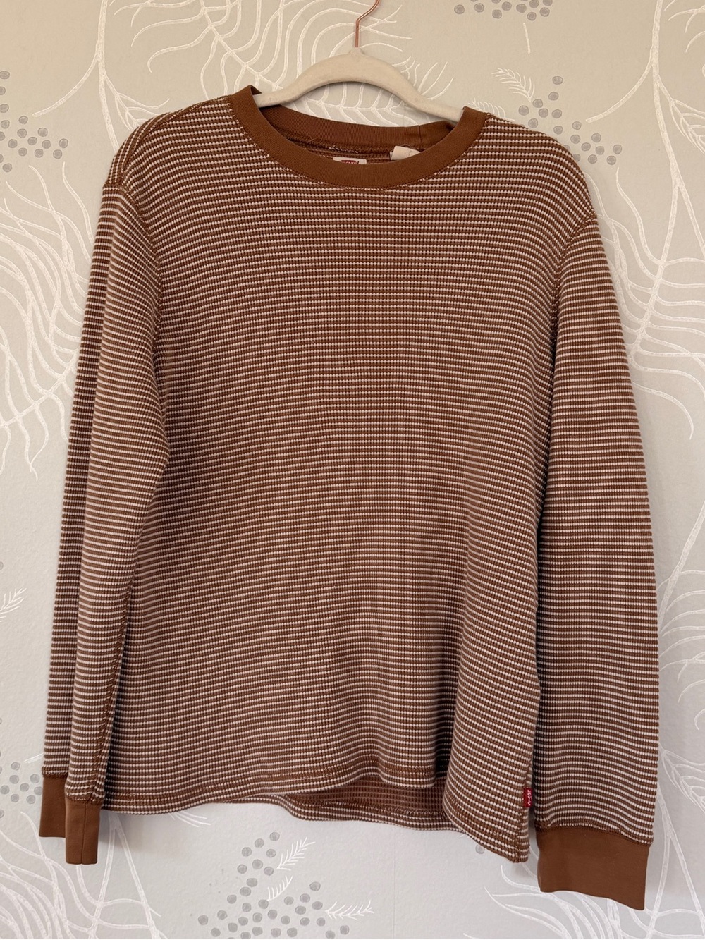 Levi Micro Stripe Brown Long Sleeve Medium